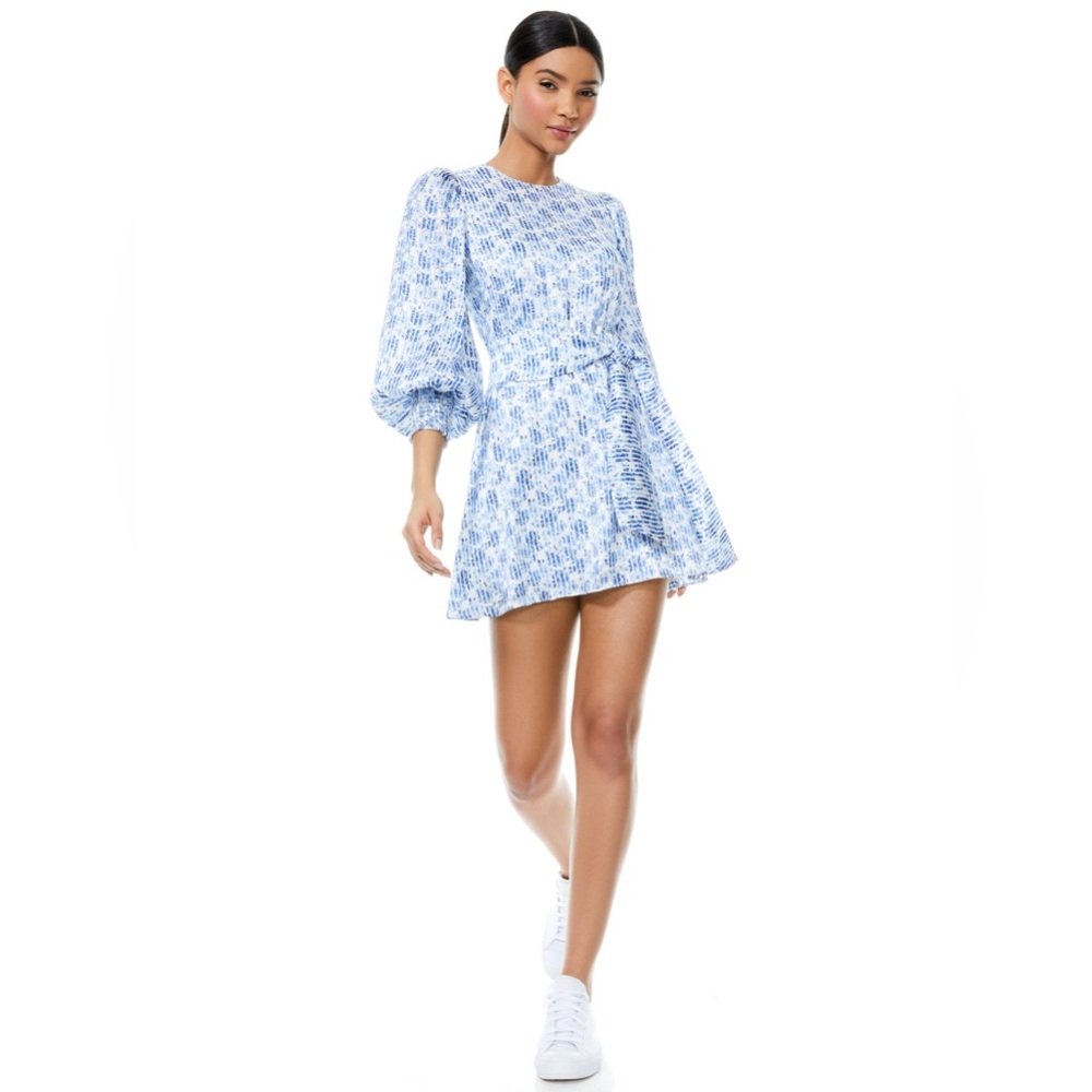 Alice and Olivia Molli Printed Belted Dress